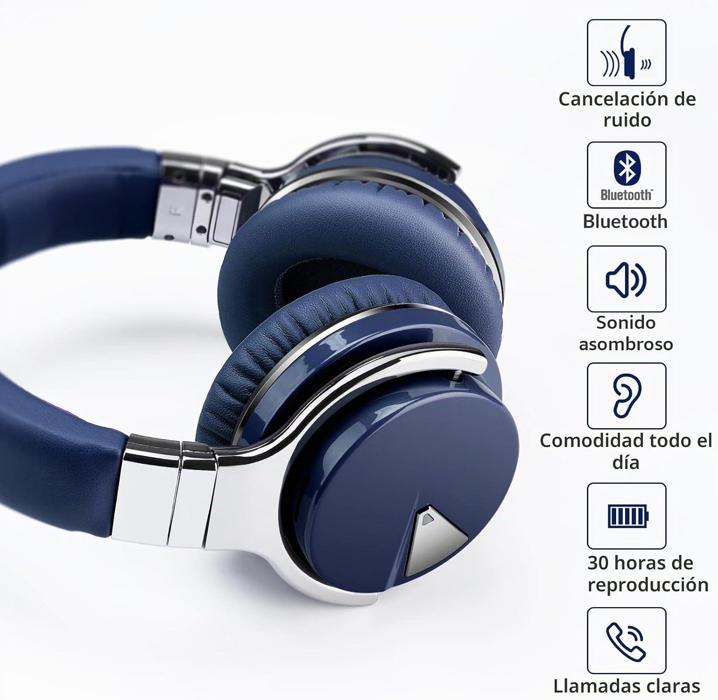 Silensys E7 Auriculares con cancelación activa de ruido Bluetooth c...