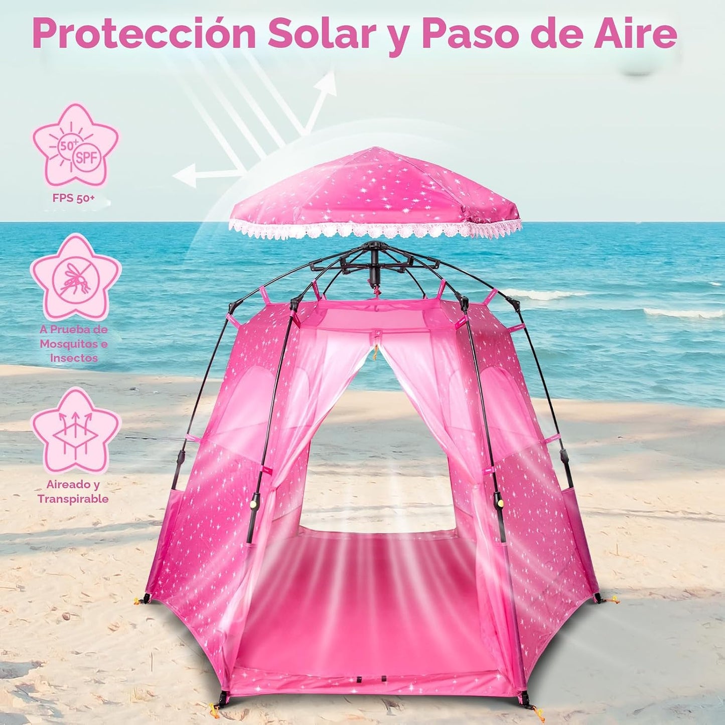 Tienda de campaña emergente para princesas para niñas: 78"x66&#...