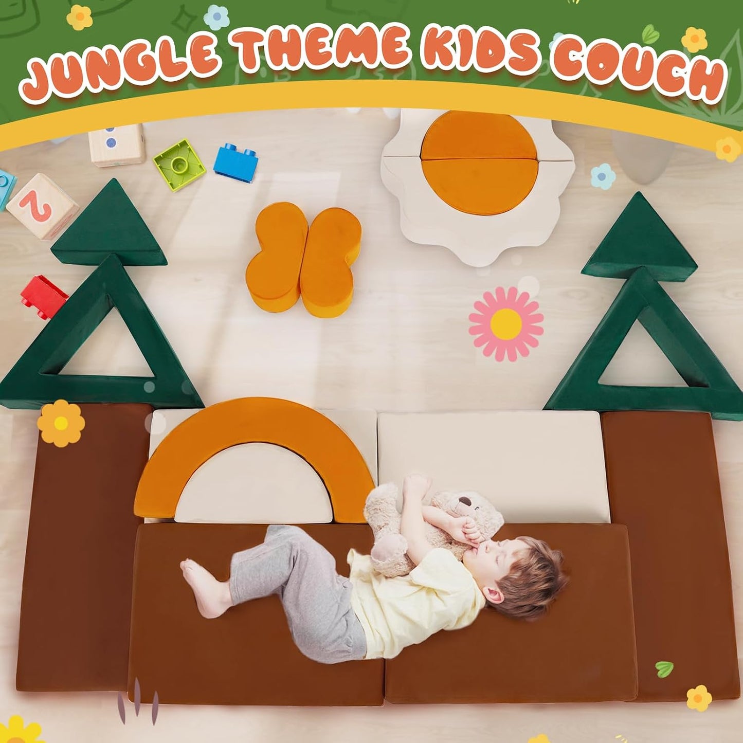 Erament Sofá de Juego Modular para Niños de 18 Piezas - Sofá para N...