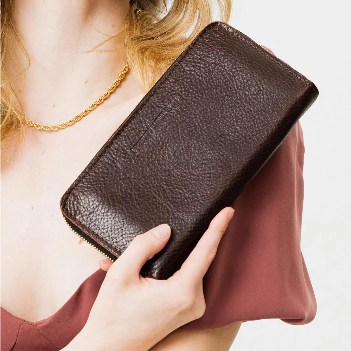 Cartera de acordeón con cremallera para mujer de Portland Leather G...