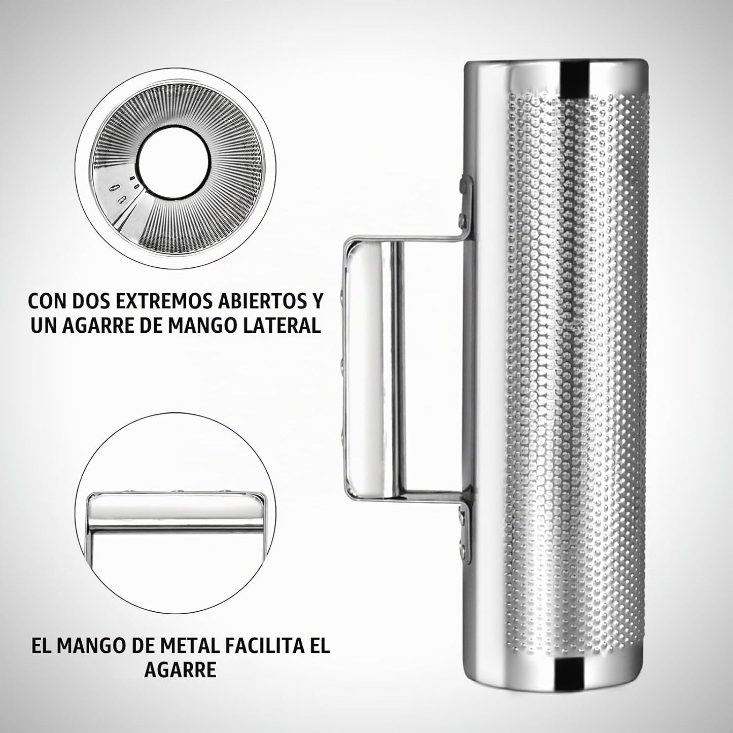 Soulmate de acero inoxidable 12" x 4" con raspador, güiro p...