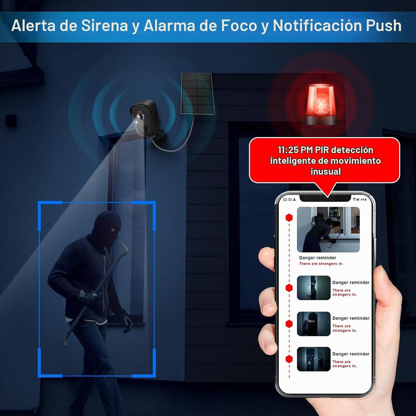 Cámaras de seguridad inalámbricas para exteriores, cámaras solares...
