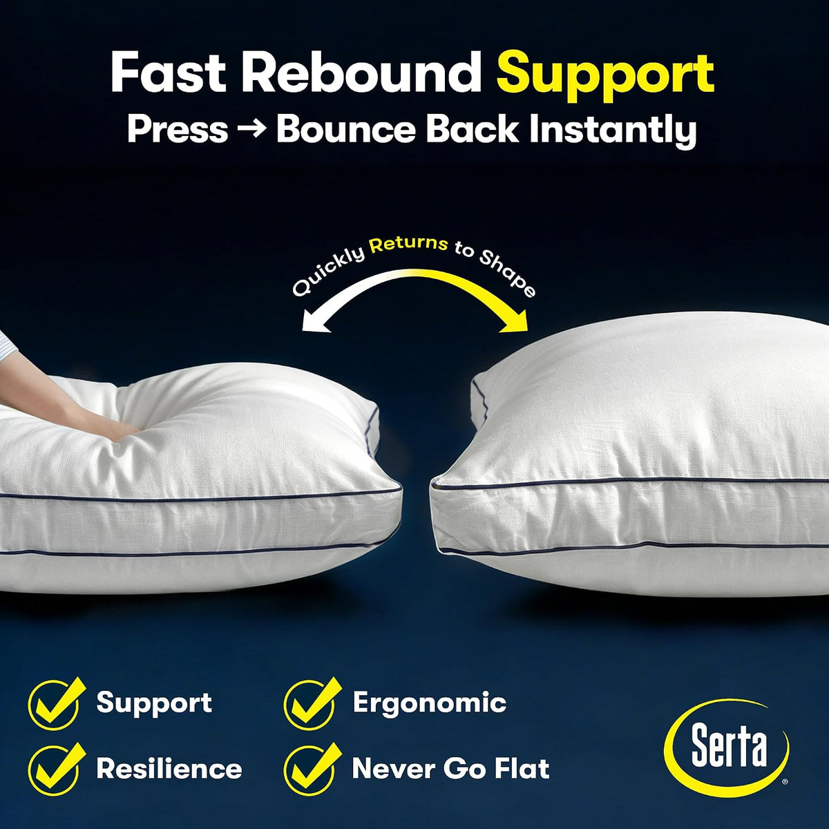 Serta Hotel Collection - Juego de 2 almohadas de cama tamaño King,...