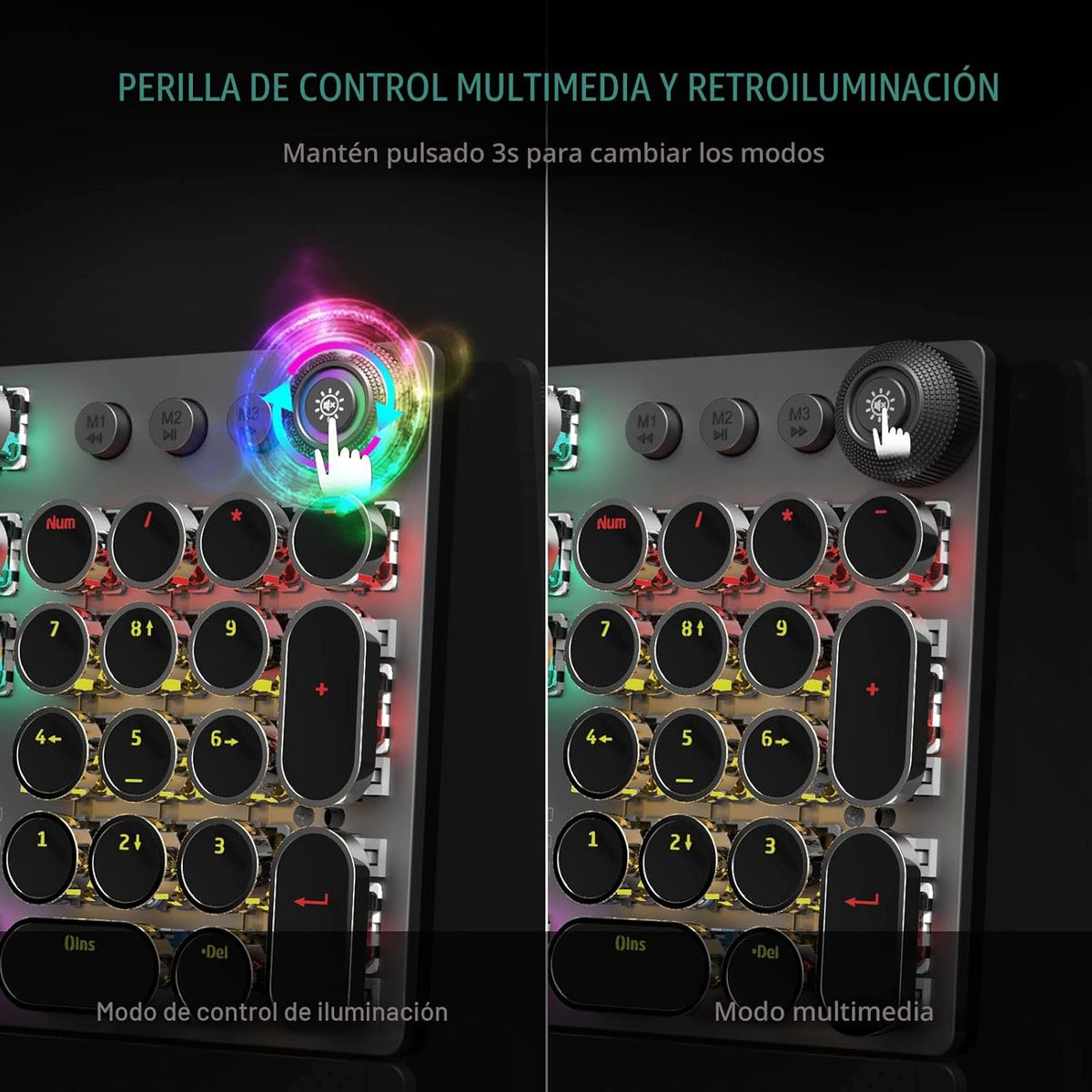 AULA Combo de teclado para juegos con cable, teclado mecánico retro...