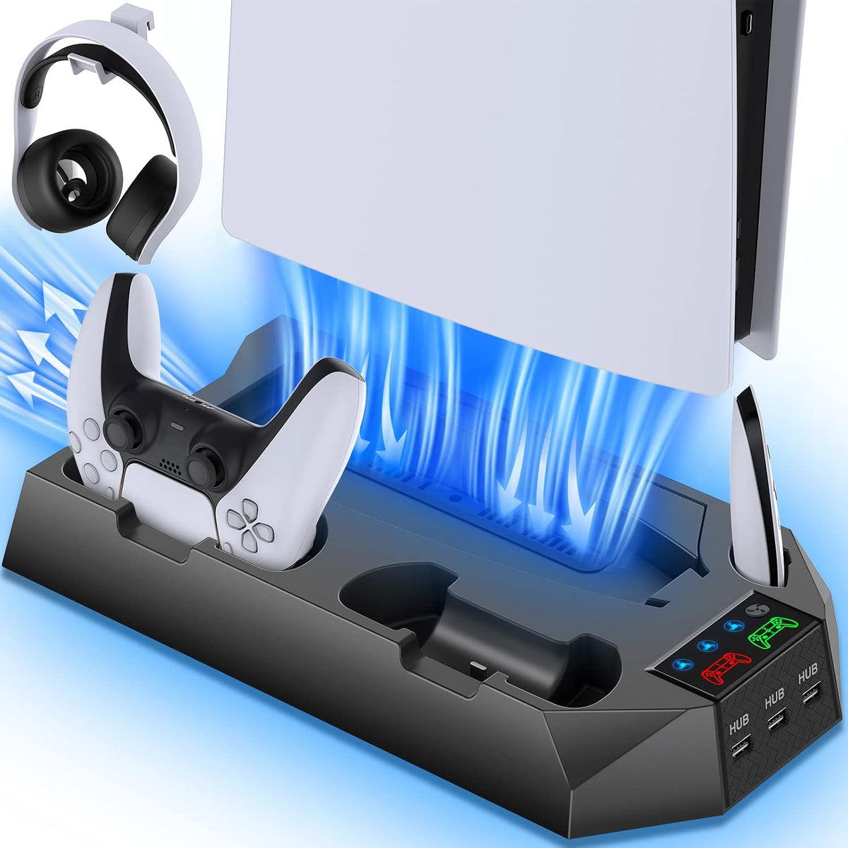 Soporte PS5\/PS5 Slim\/PS5 Pro y estación de refrigeración con esta...