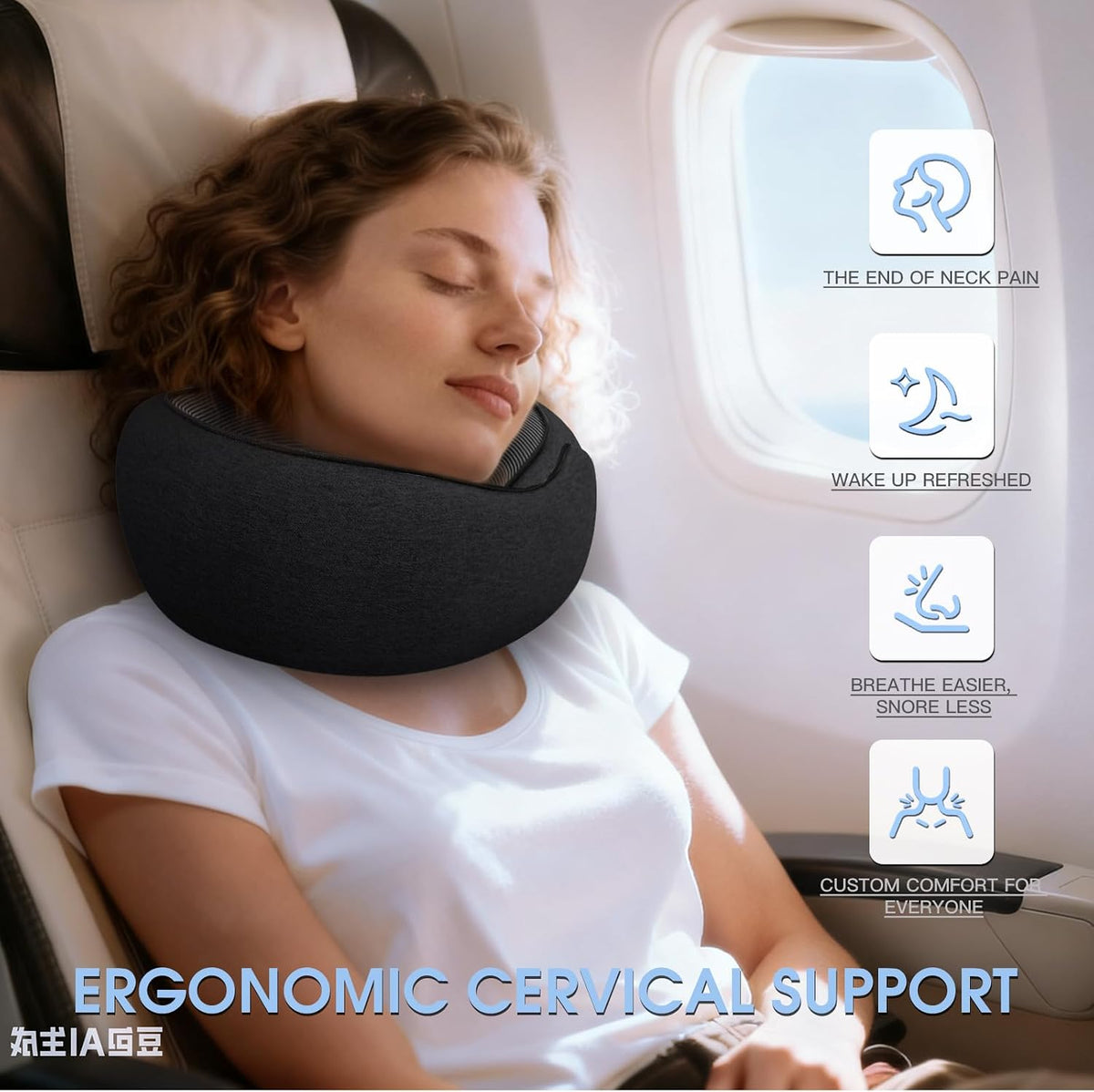 Dujuanus Almohadas de viaje para el cuello para aviones, almohada c...
