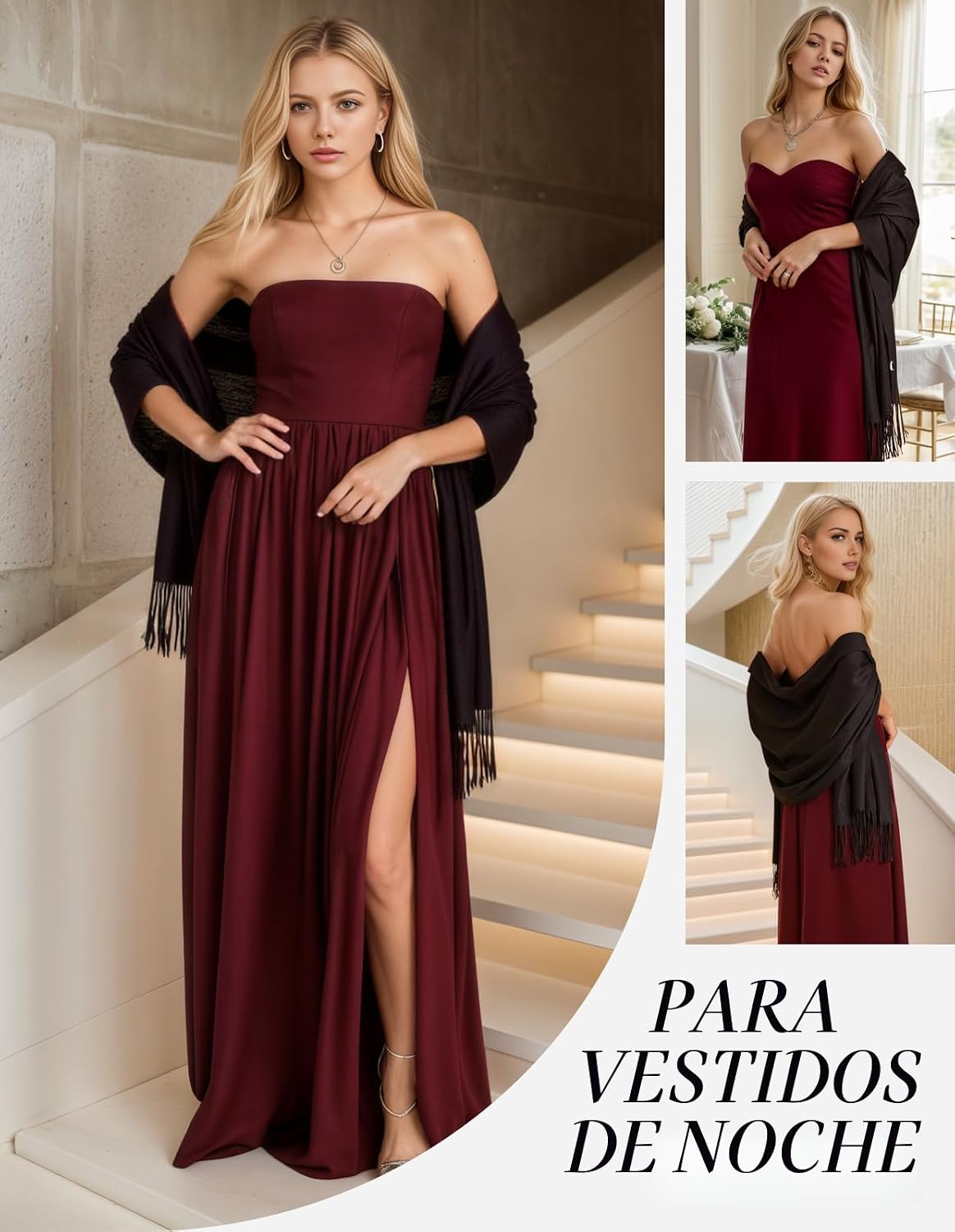 PAMEILA Bufanda de mujer tipo pashmina, chales y envolturas para ve...