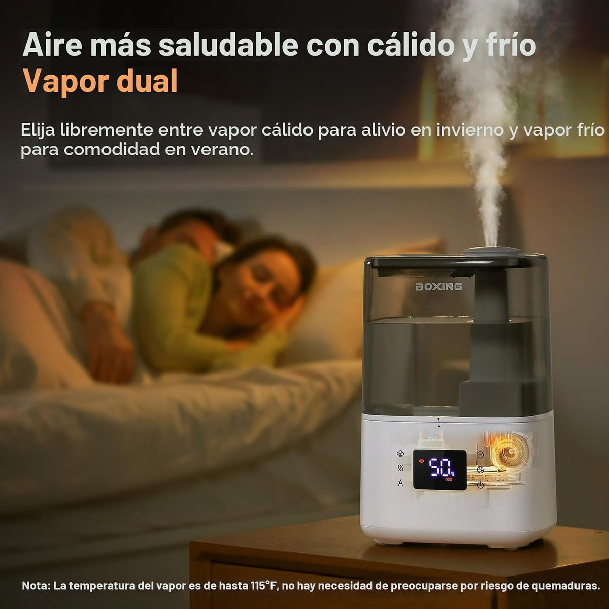 BOXING - Humidificadores de niebla cálida y fría de 6L para dormito...