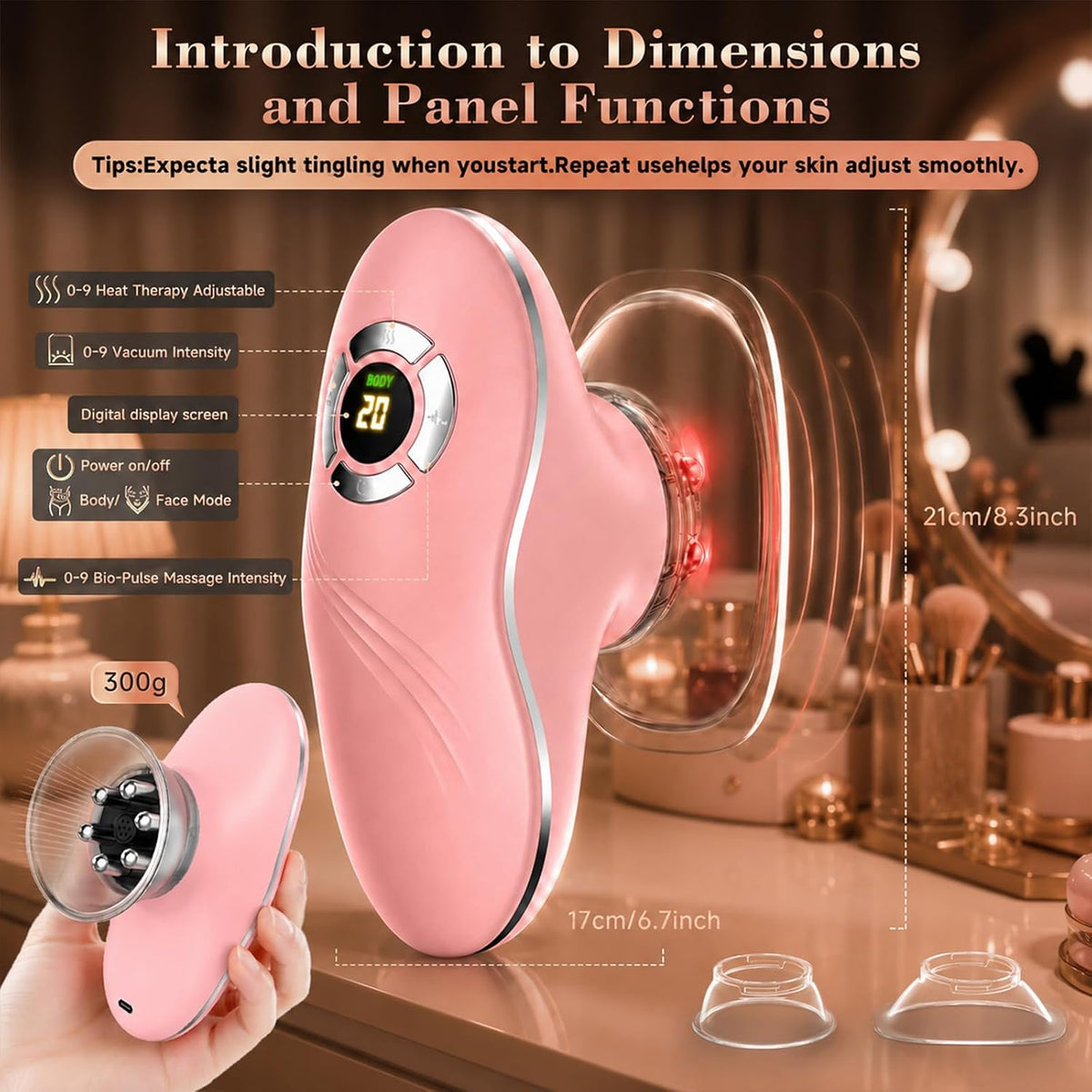 Cepillo linfático eléctrico para contorno facial para mandíbula y c...
