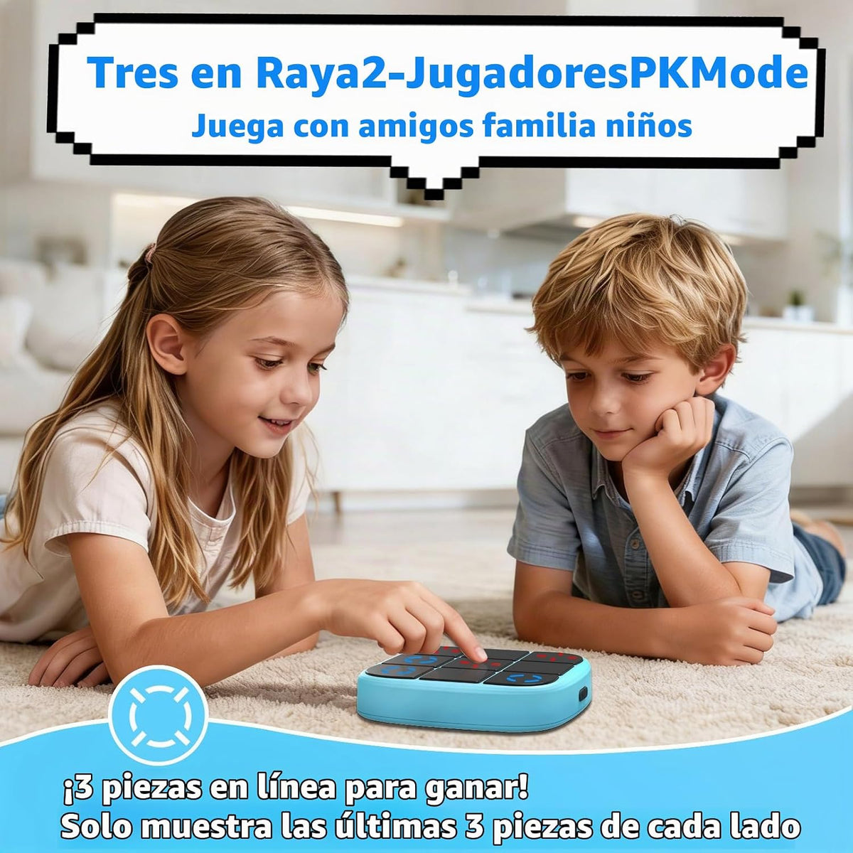 KOQQQ Juego de pernos recargables Tic-Tac-Toe, consola de rompecabe...