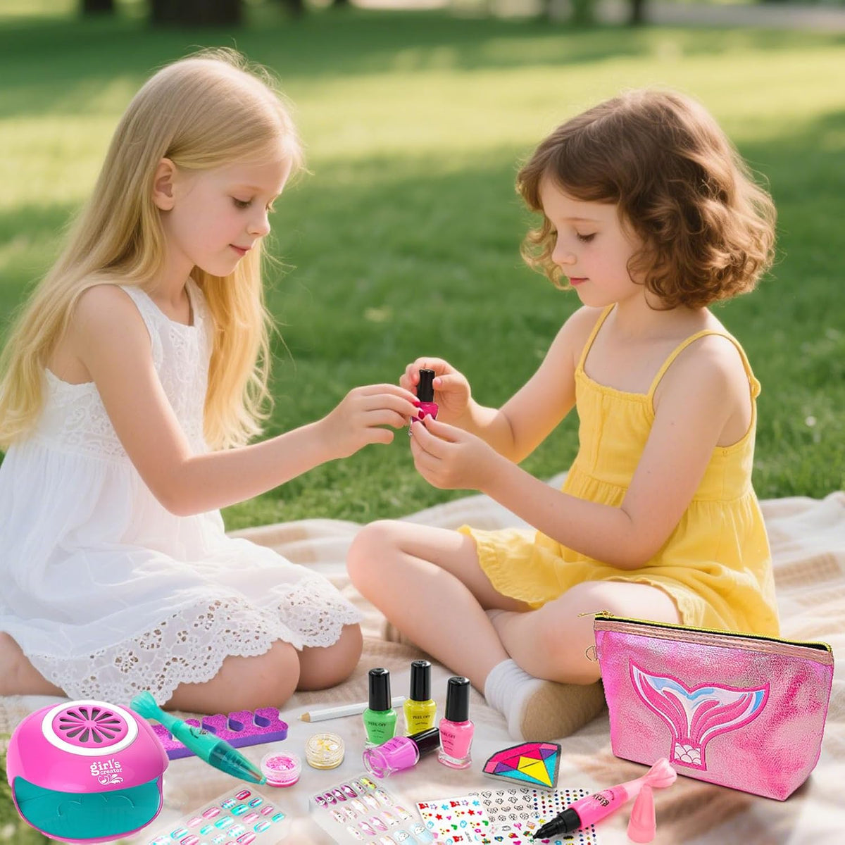Amagoing Juego de esmaltes de uñas para niñas de 7 a 12 años con se...