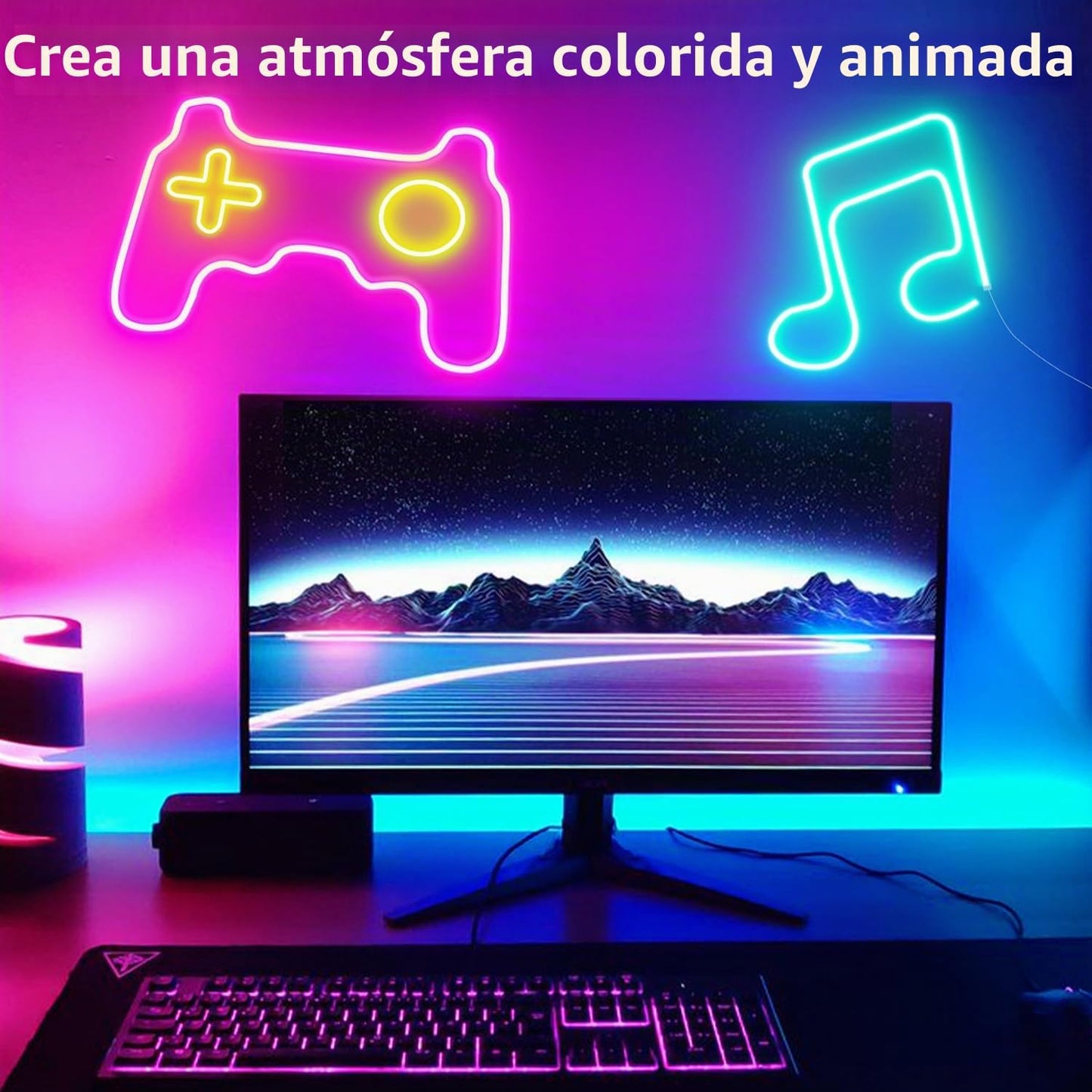 66 pies de luces de cuerda LED de neón con control de aplicación\/c...