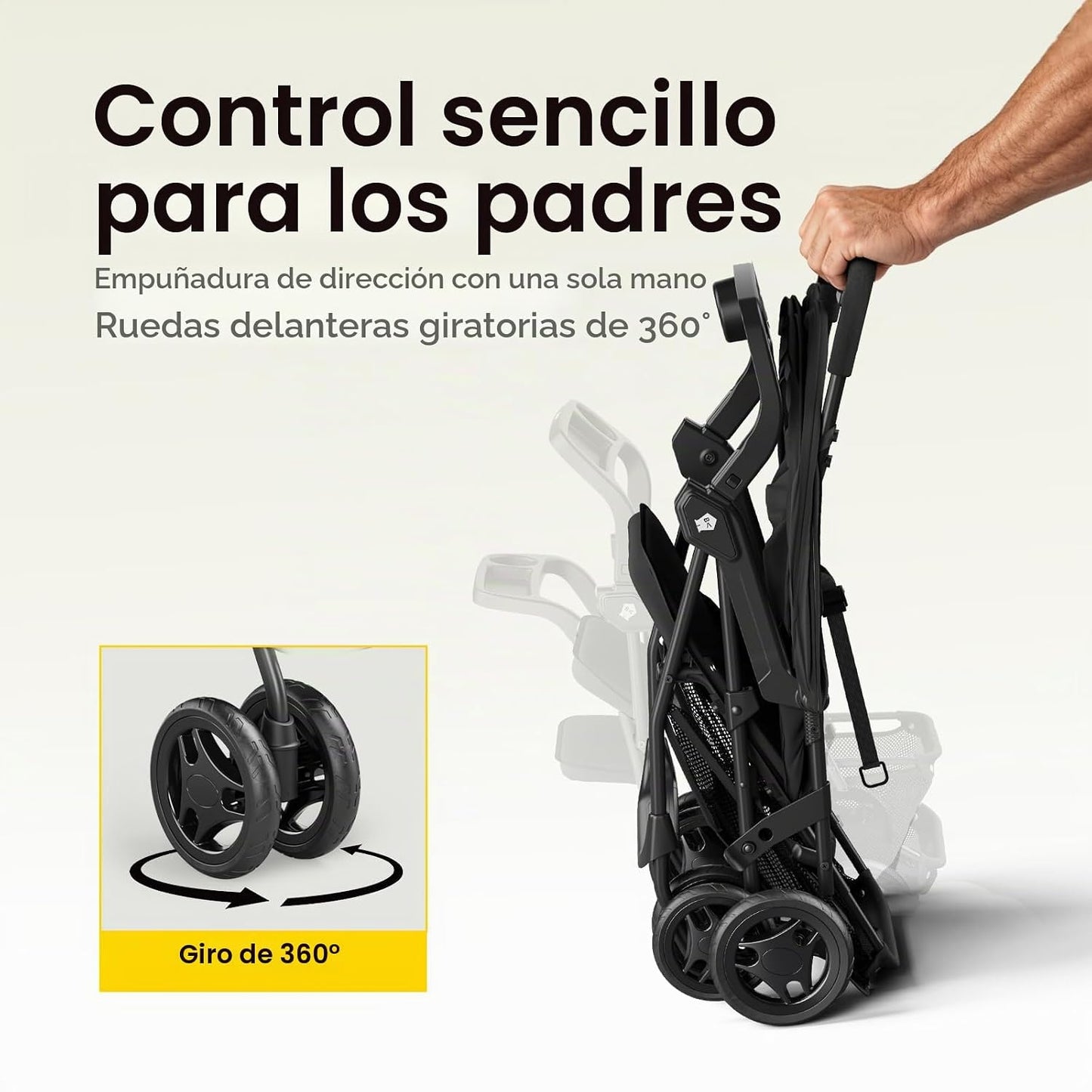 Mamazing Cochecito de viaje ligero con paraguas y asiento reclinabl...