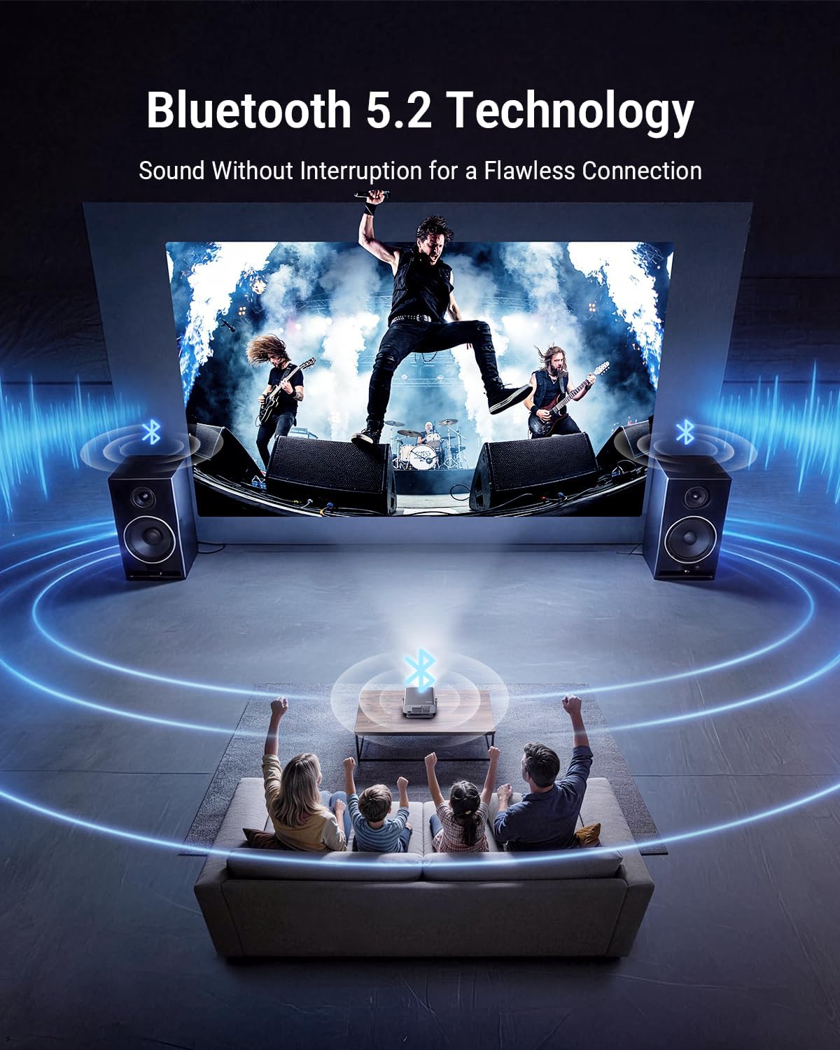 Proyector inteligente 4K [incluido con Google TV Stick] con WiFi y...