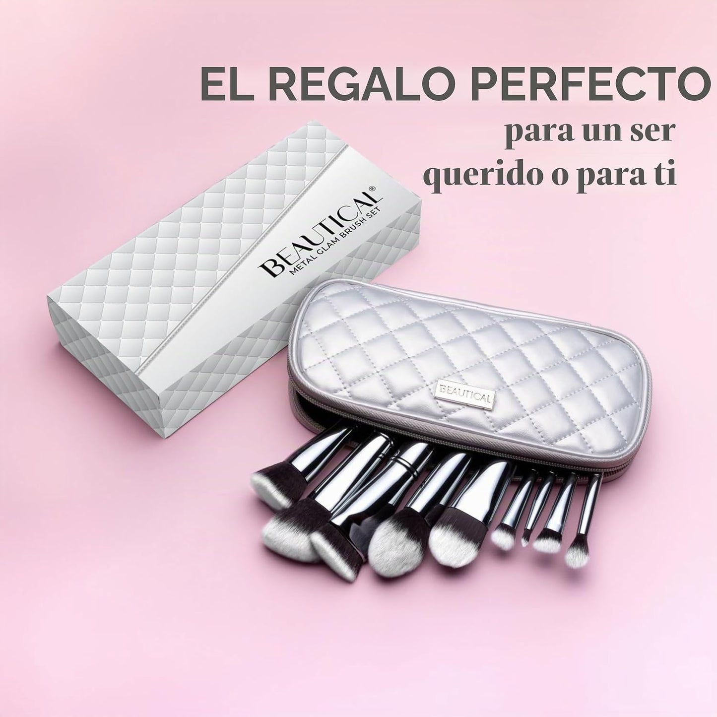 BEAUTICAL Juego de brochas de maquillaje profesional \u2013 9 broch...