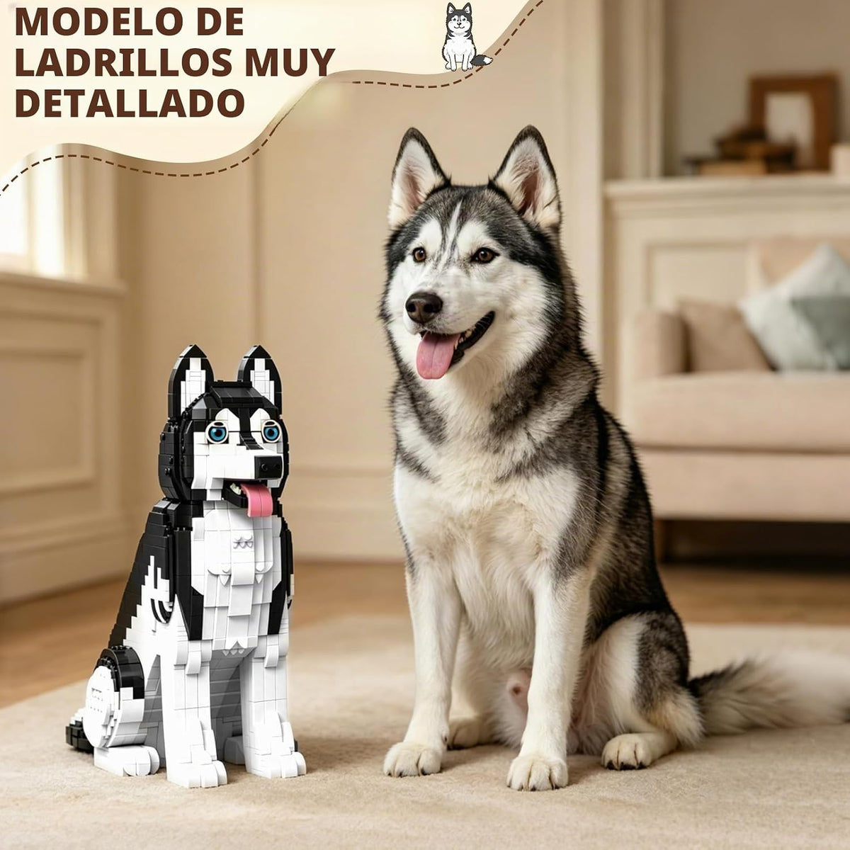 Nicefurn Husky Juego de bloques de construcción, kit de modelo de p...