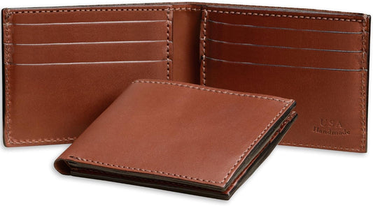 Billetera plegable de cuero de grano completo premium para hombre,...