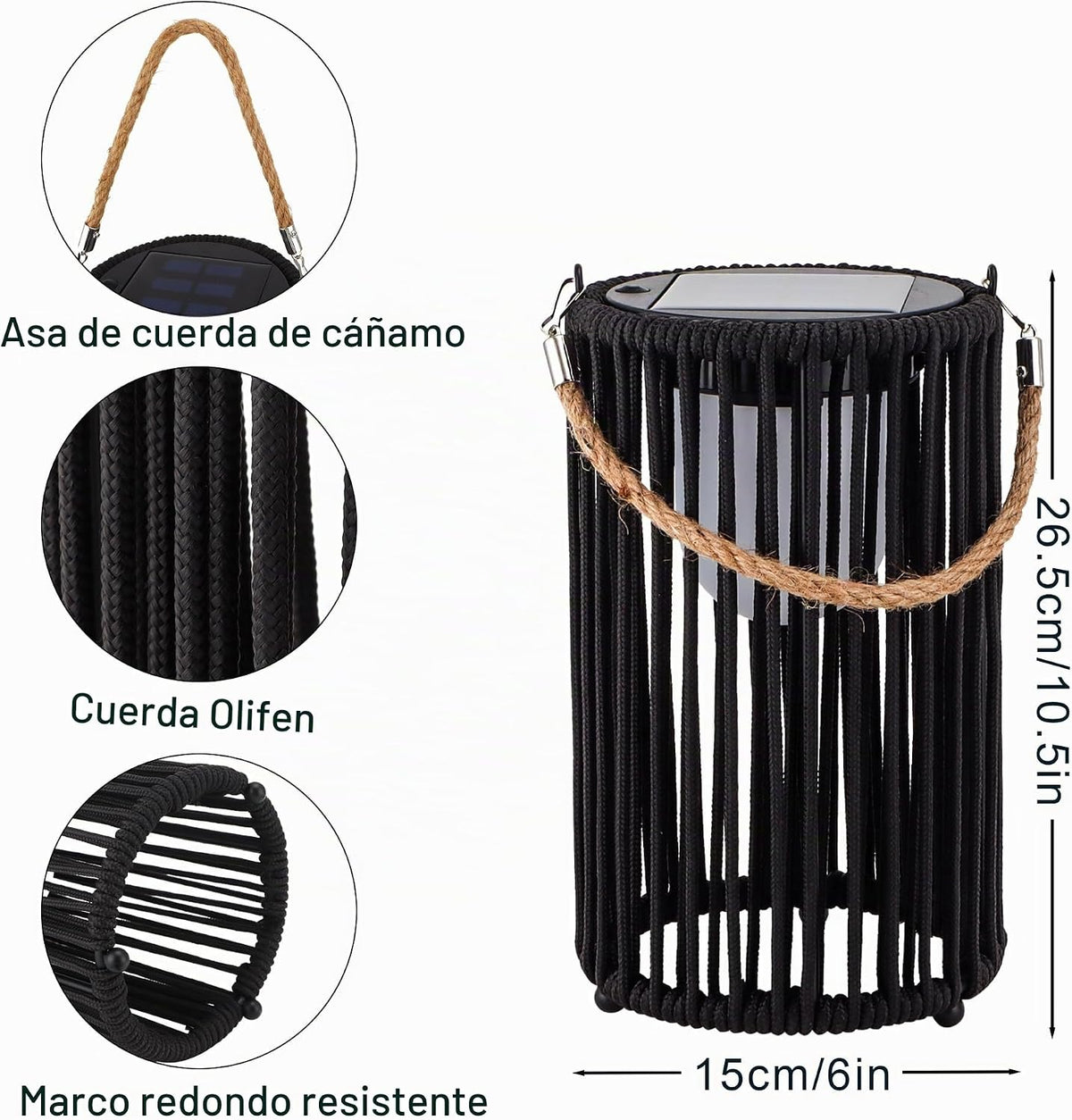 TRIROCKS Juego de 2 lámparas de mesa solar para exteriores, lámpara...