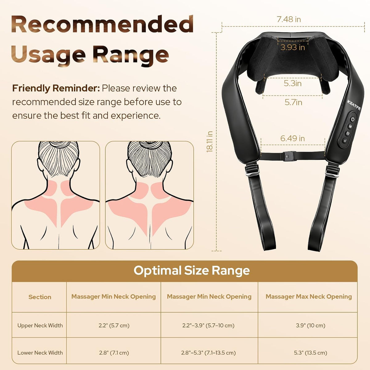 Masajeador de cuello Shiatsu con calor, máquina de masaje para rela...