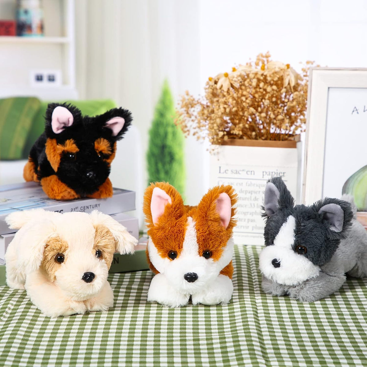 Suilung Paquete de 4 Peluches de Perro de 8 Pulgadas Juguetes de Pe...