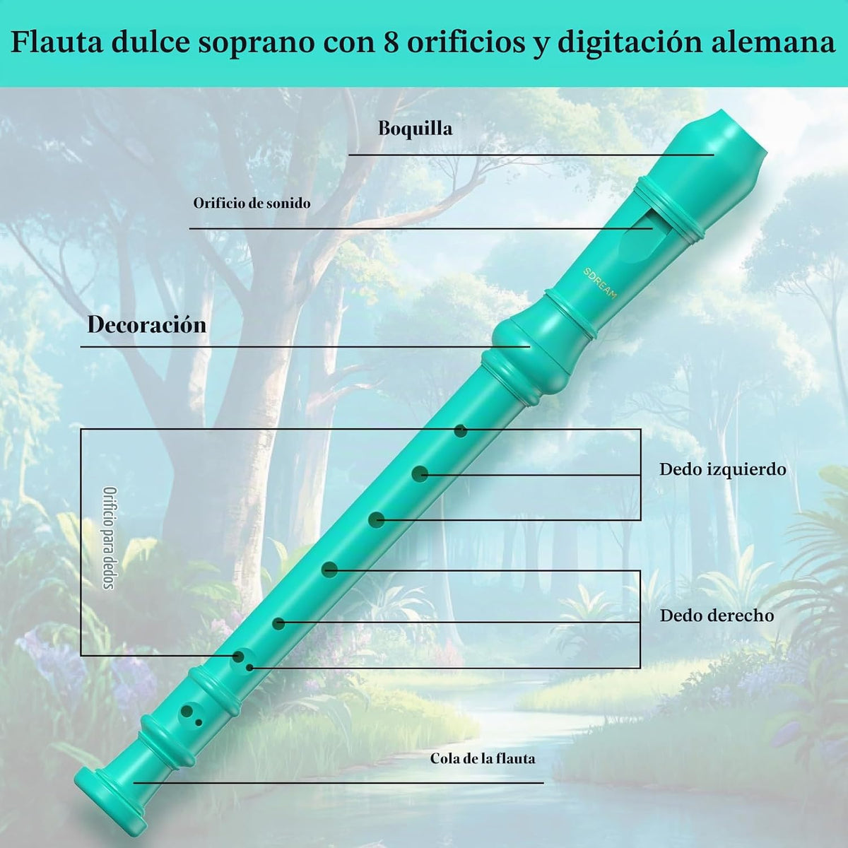 SDREAM Flauta dulce soprano para niños principiantes y estudiantes,...