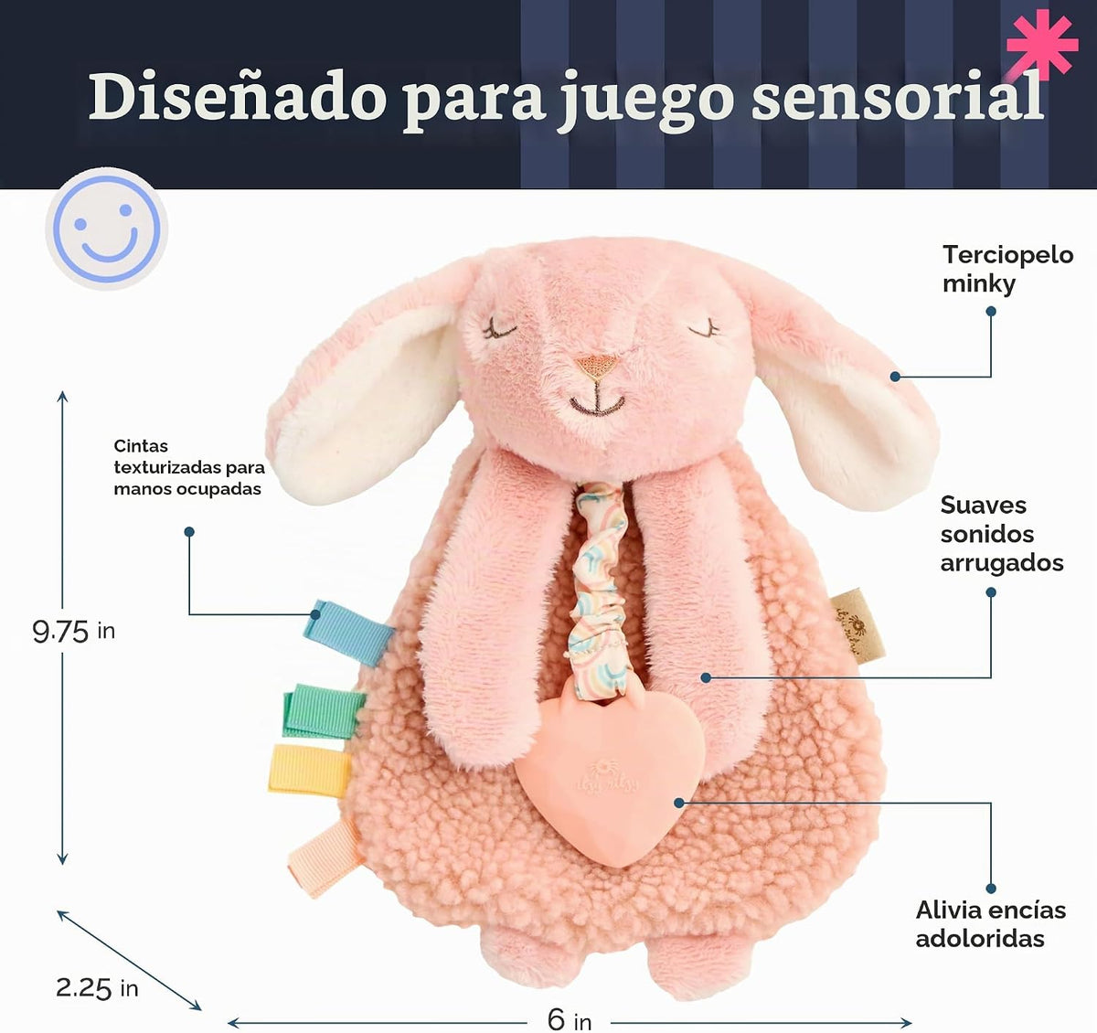 Itzy Ritzy - Itzy Lovey incluye mordedor - Baby Lovey con mordedor,...