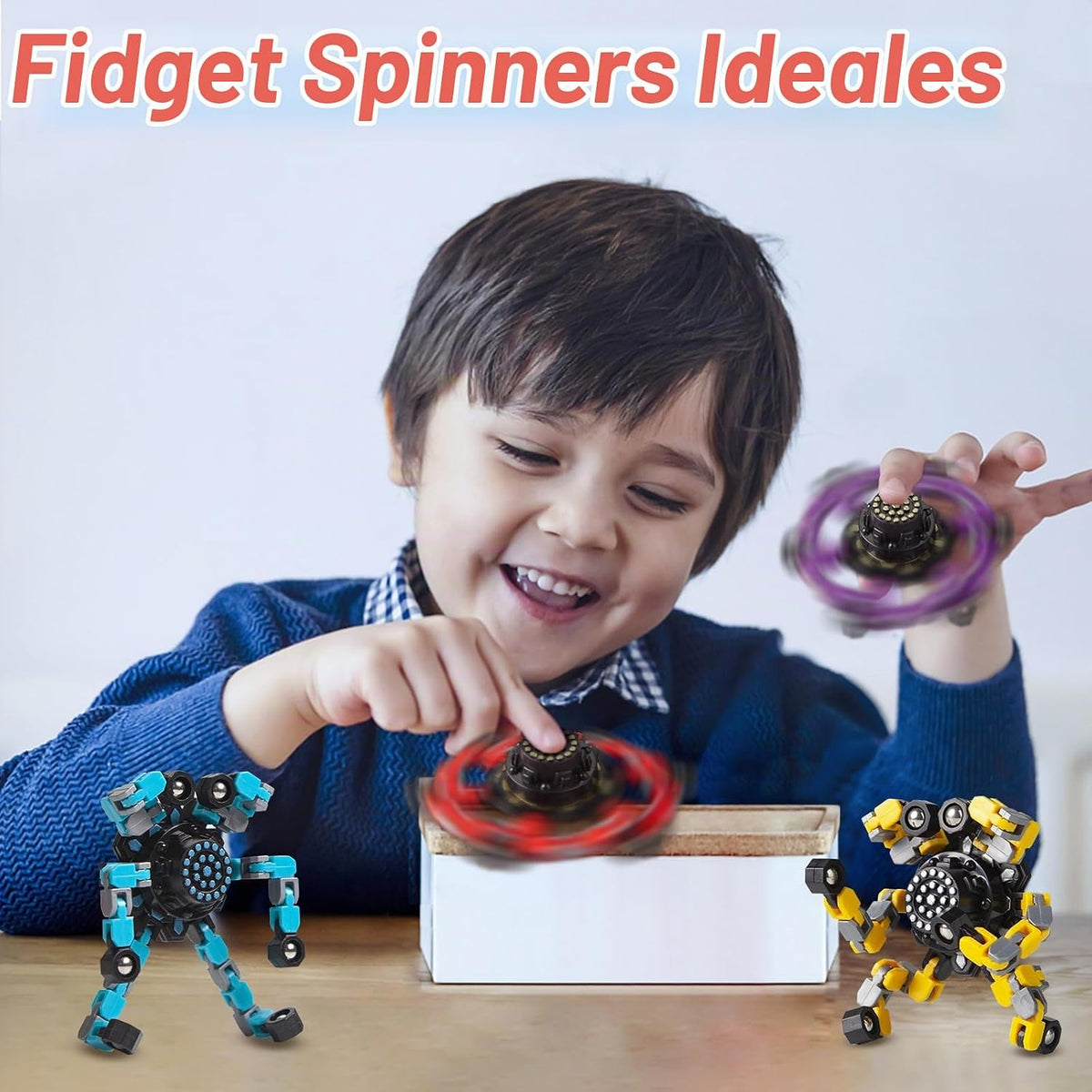 Gokeey Regalos de Calcetín Navideño para Nietos Fidget Spinners Tra...