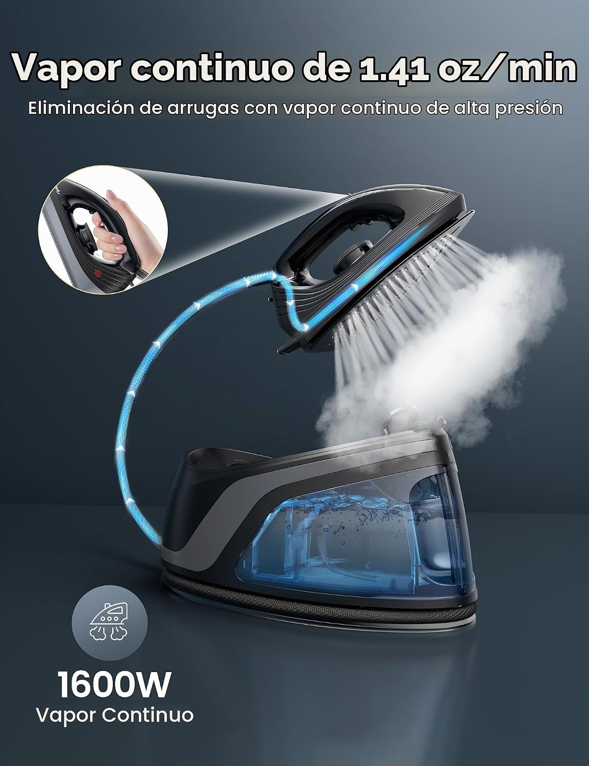 Sundu Mini plancha de vapor, mini plancha de vapor de viaje, pequeñ...