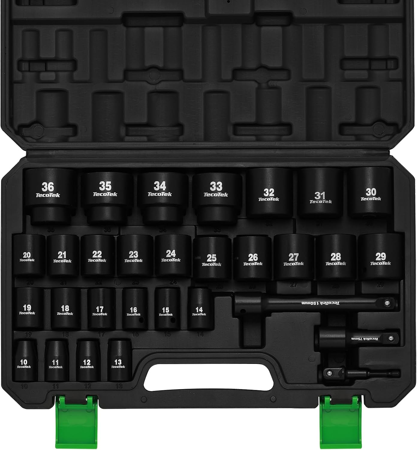 TecoTek 30 piezas de juego de dados de impacto superficial métrico...