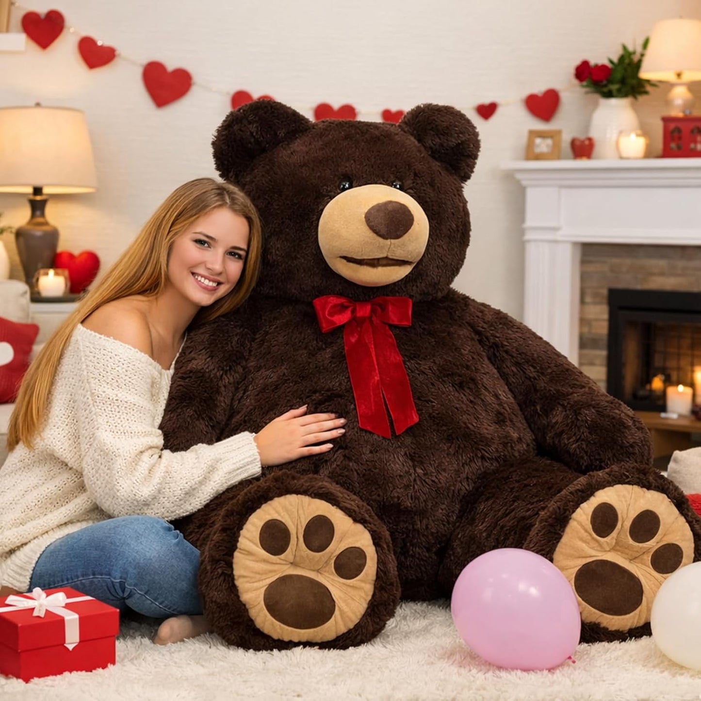 HollyHOME Oso de peluche gigante de 5 pies con pata bordada, regalo...