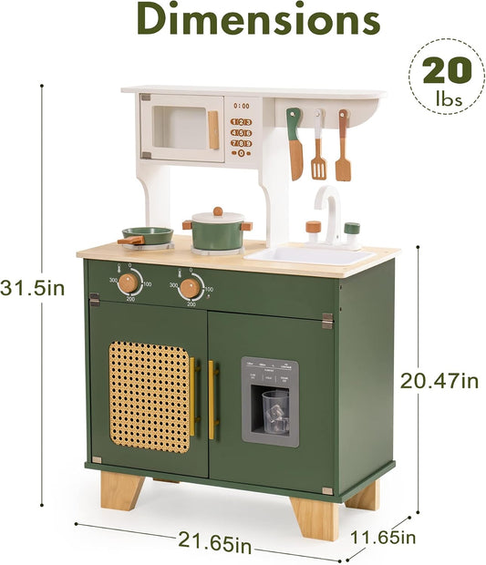 ROBOTIME Juego de cocina con dispensador de cubitos de hielo simula...