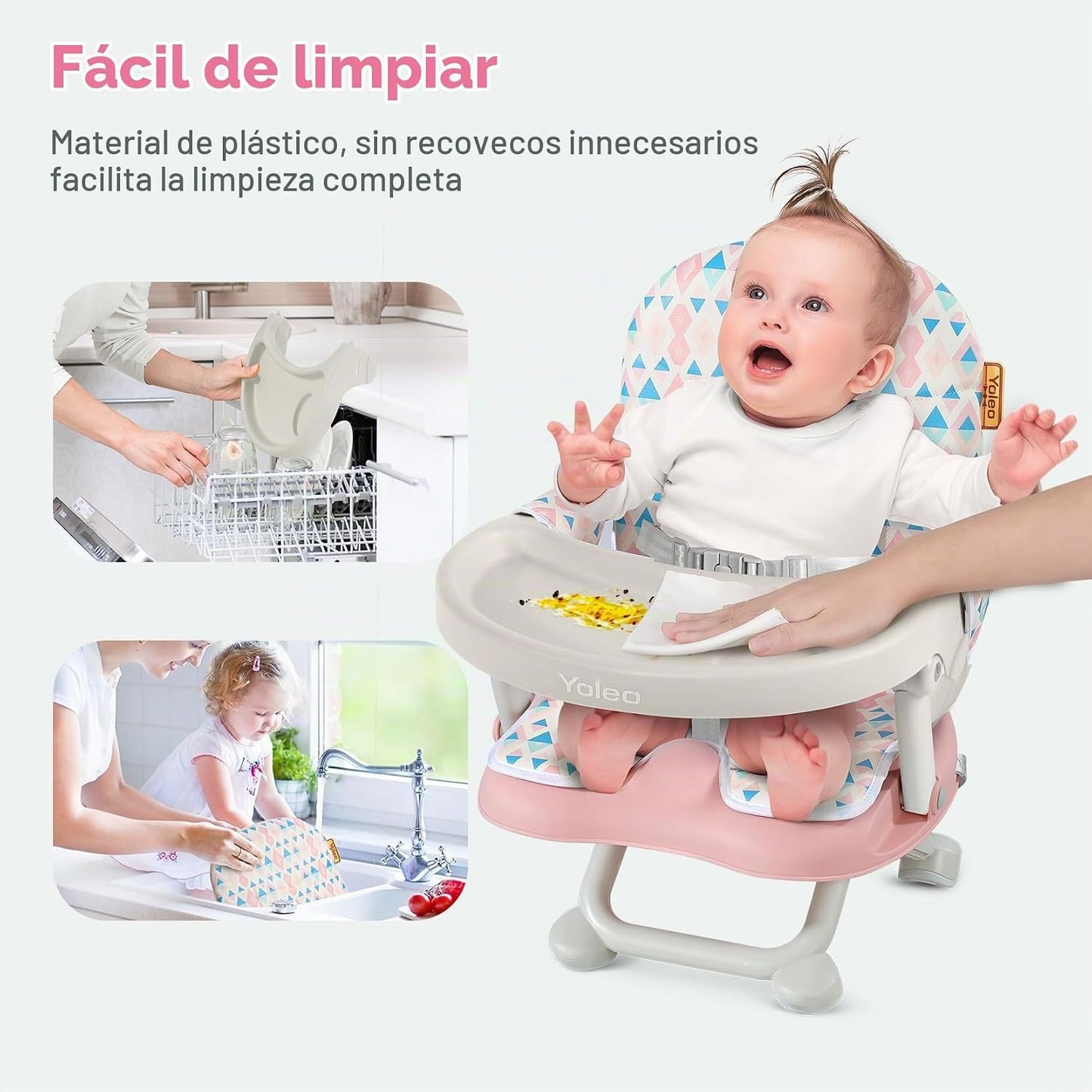 YOLEO Silla alta para bebé, asiento elevador para mesa de comedor,...