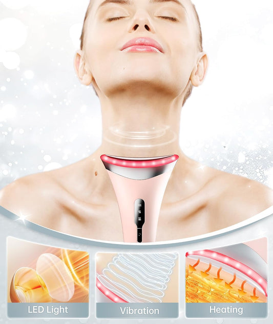 Dopsikn Masajeador facial de terapia de luz de 7 colores con vibrac...