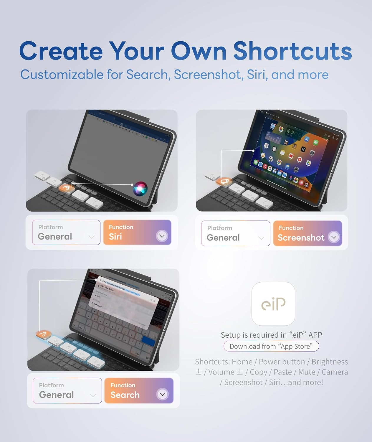 EIP Hyperkeys - Teclado para iPad Air de 13 pulgadas M3\/M2, teclad...
