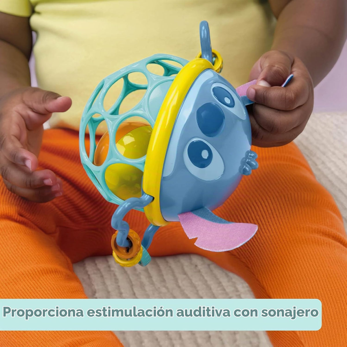 Sonaja de Disney Baby Stitch Oball de Bright Starts, juguete fácil...
