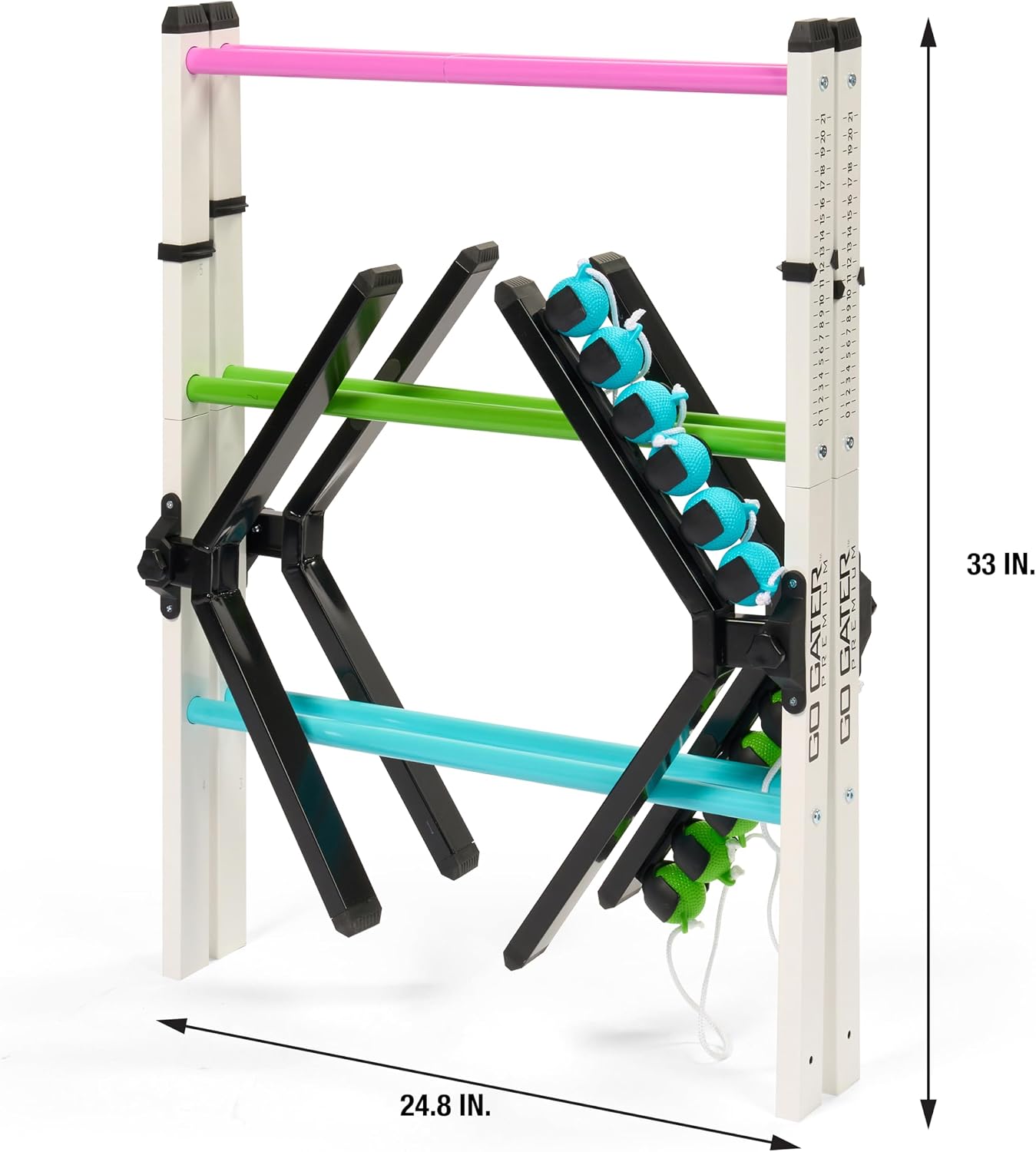EastPoint Go Gater Ladderball Set, 2 escaleras de acero, 6 bolos, j...