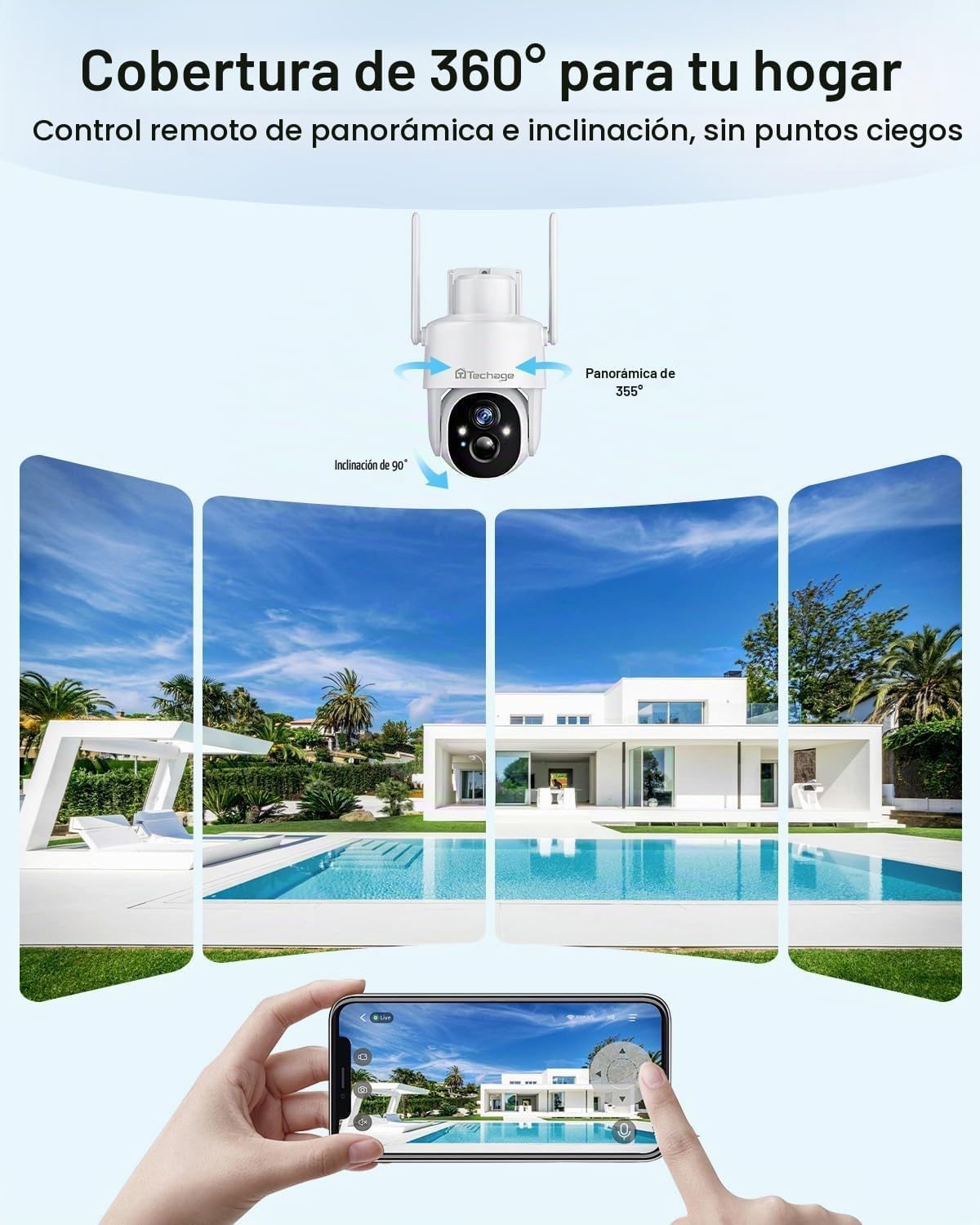 Cámaras de seguridad solares inalámbricas al aire libre, cámaras de...