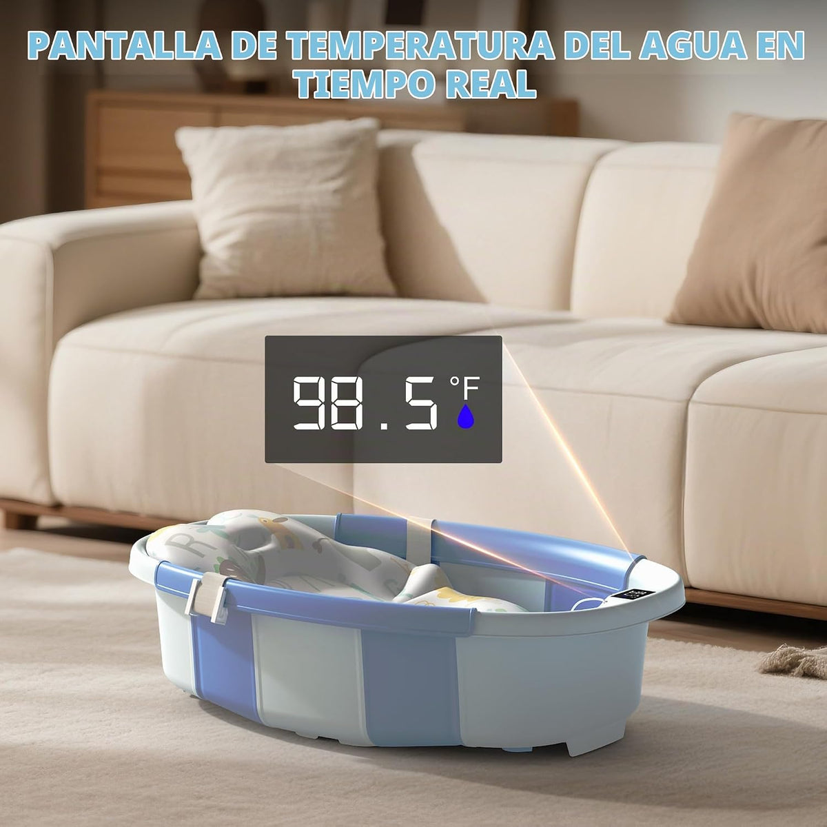TOSGN Bañera plegable para bebé, 3 segundos para instalar, bañera p...