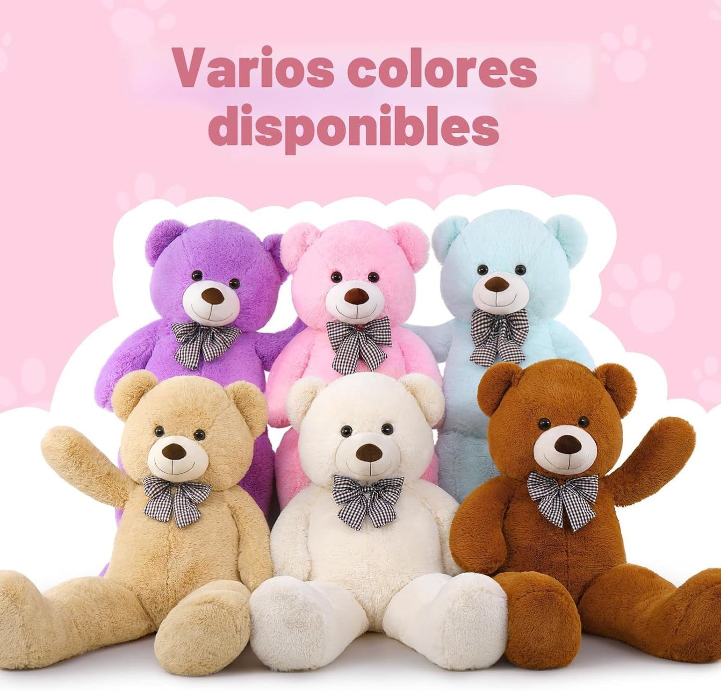 MaoGoLan Oso de peluche gigante rosa de 55 pulgadas, tamaño real, g...