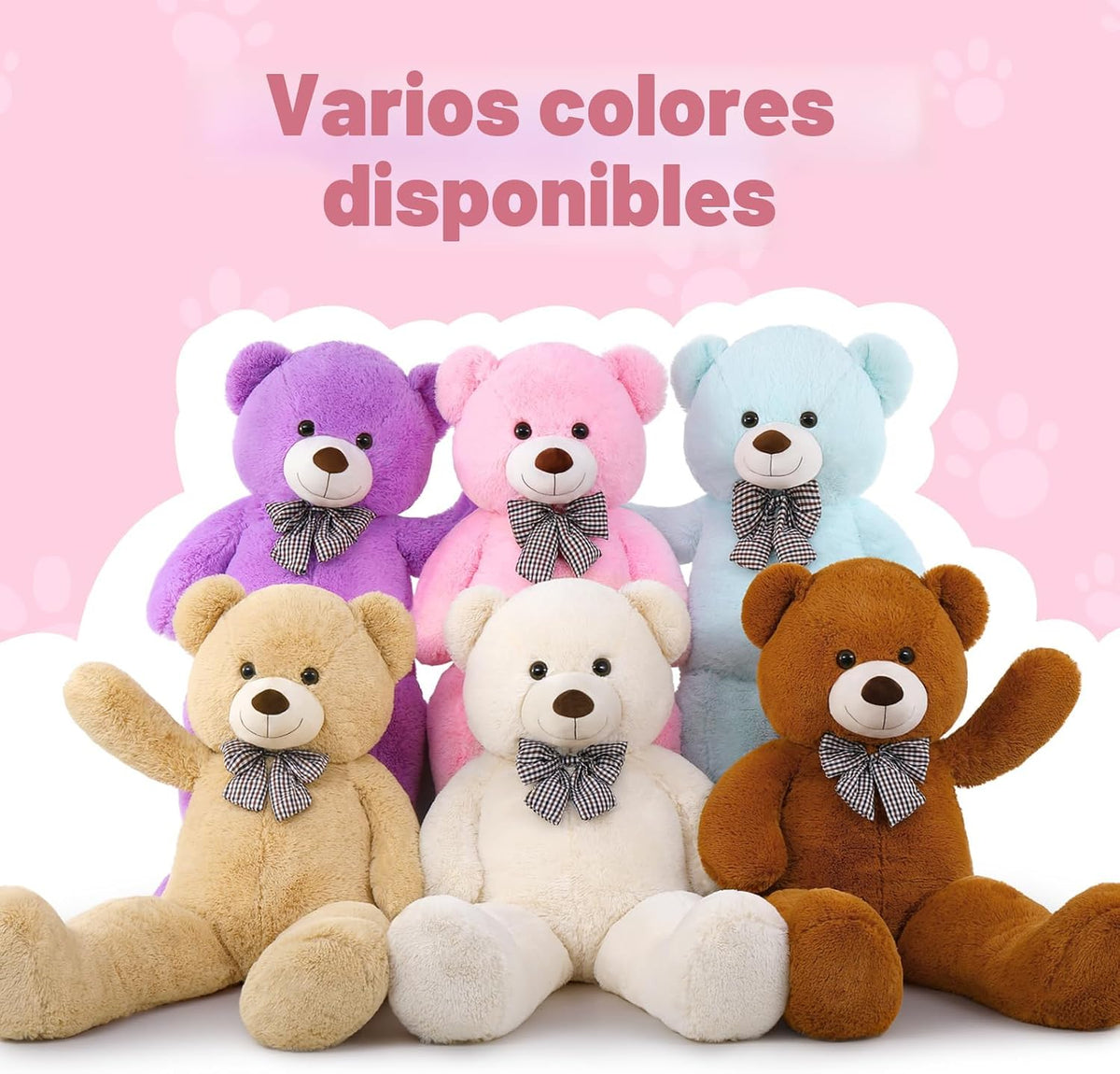 MaoGoLan Oso de peluche gigante rosa de 55 pulgadas, tamaño real, g...