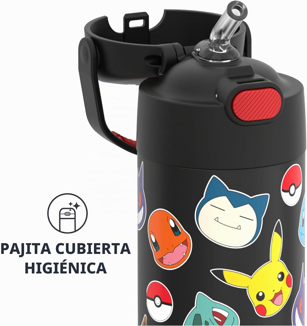 THERMOS FUNTAINER - Botella de acero inoxidable de 12 onzas con ais...