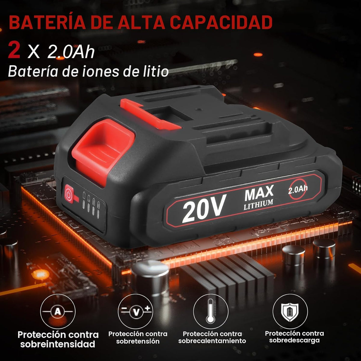 AOBEN Kit de llave de trinquete inalámbrica de 20 V, 3\/8", trinque...