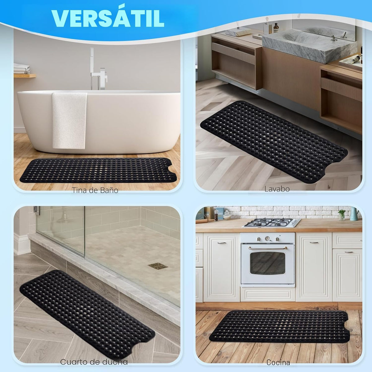 Linoows - Alfombrillas para bañera y ducha, 40x16 pulgadas extra gr...
