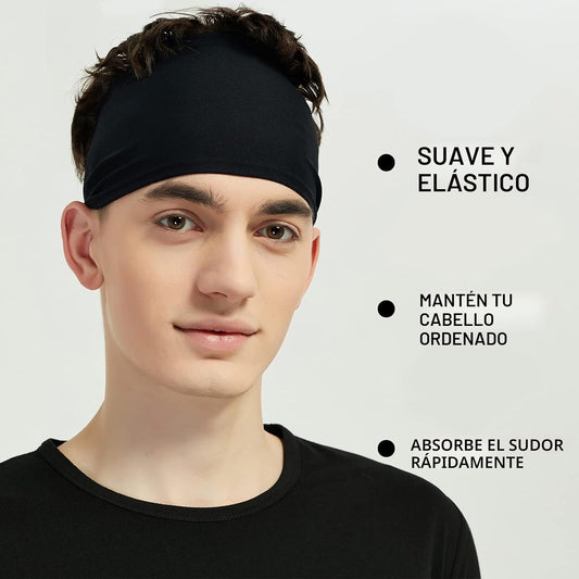 Pilamor Diademas deportivas para hombres (paquete de 5), diadema de...