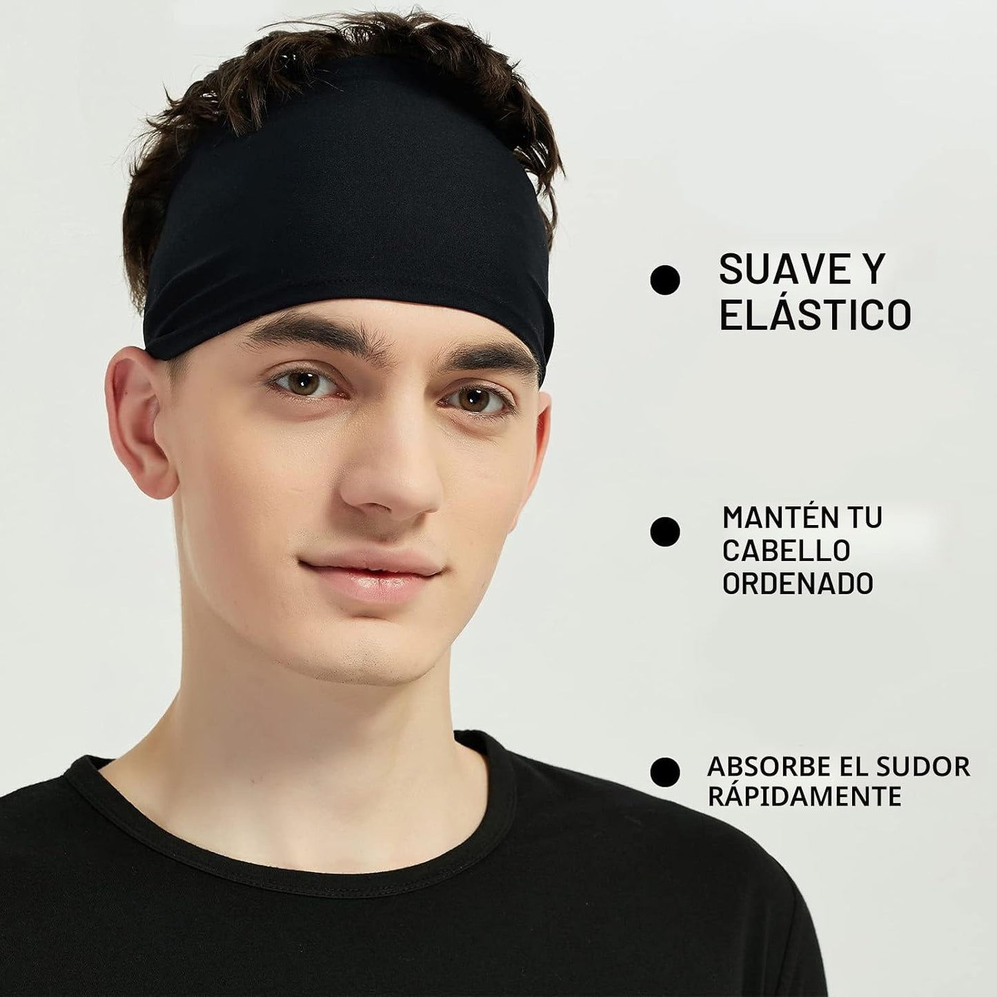 Pilamor Diademas deportivas para hombres (paquete de 5), diadema de...