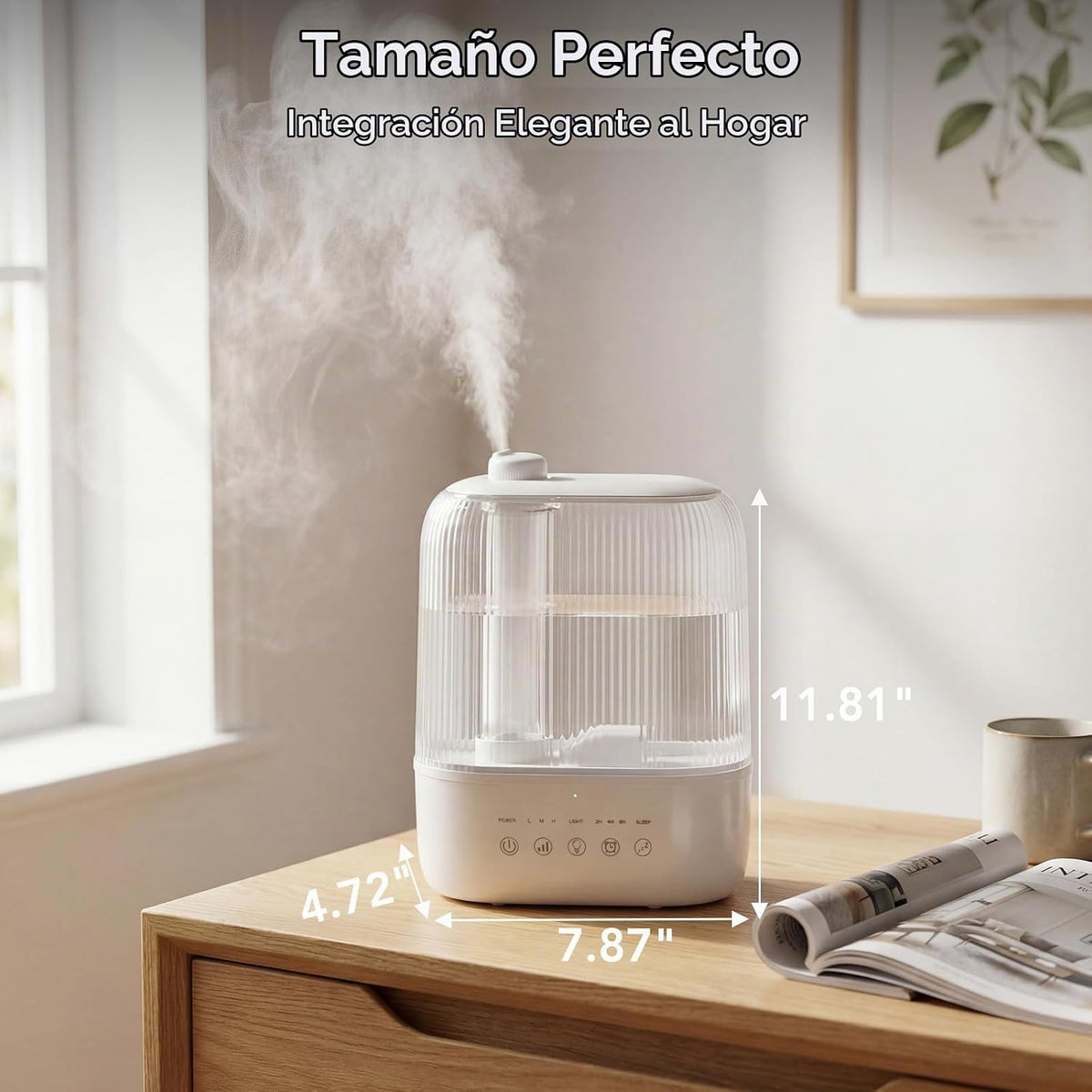 Electactic Humidificador de llenado superior de 3 litros, difusor d...
