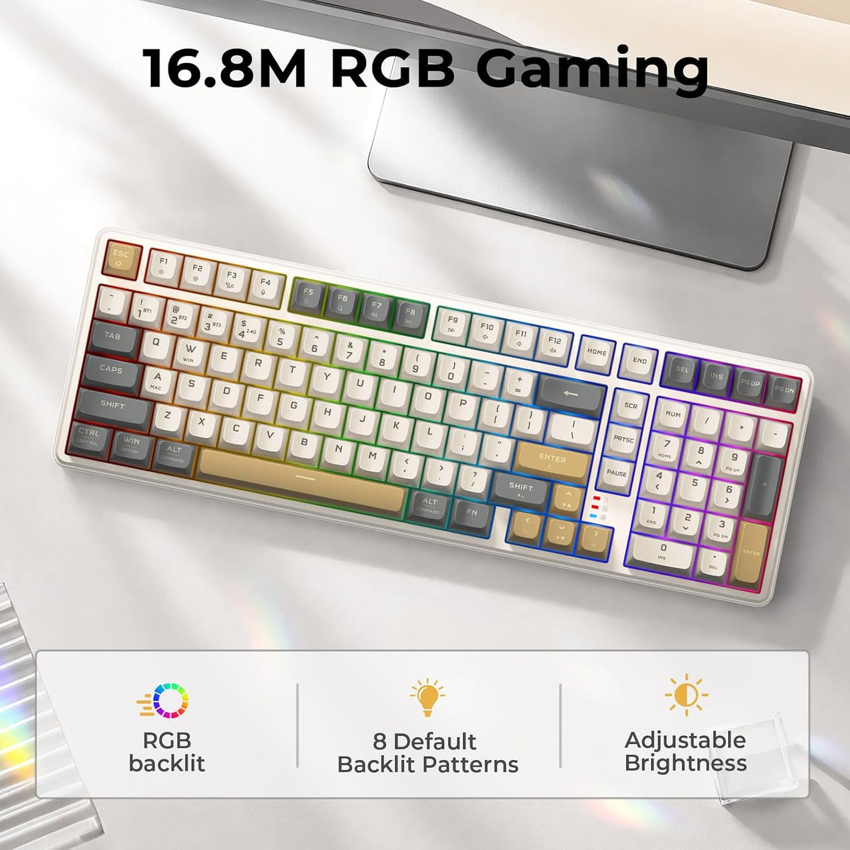 Redragon K528 Teclado inalámbrico para juegos Bluetooth Teclados de...