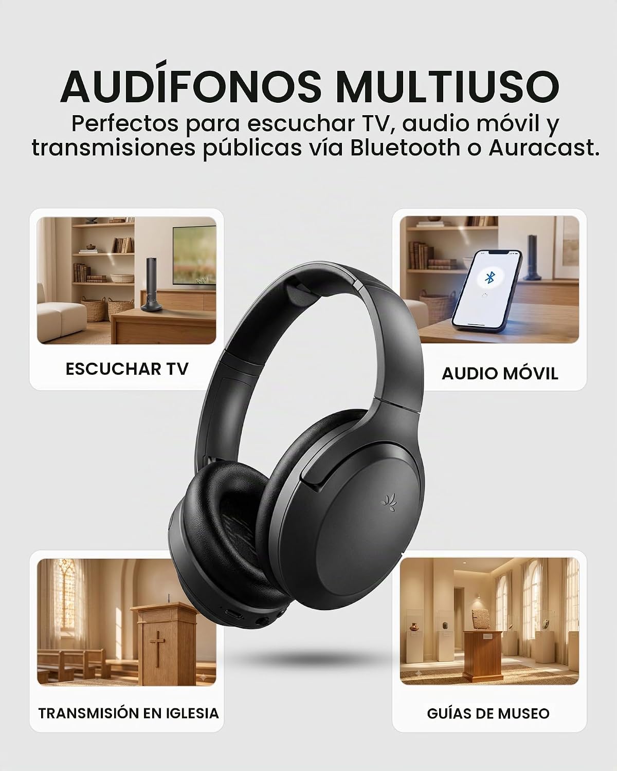Avantree Opera Aura - Auracast - Auriculares inalámbricos para TV c...