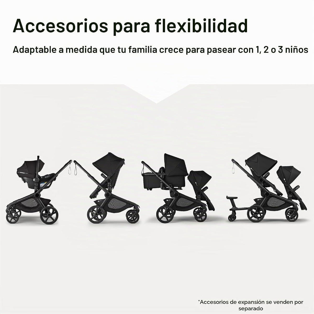 Bugaboo Kangaroo - Asiento de cochecito tándem individual a doble t...