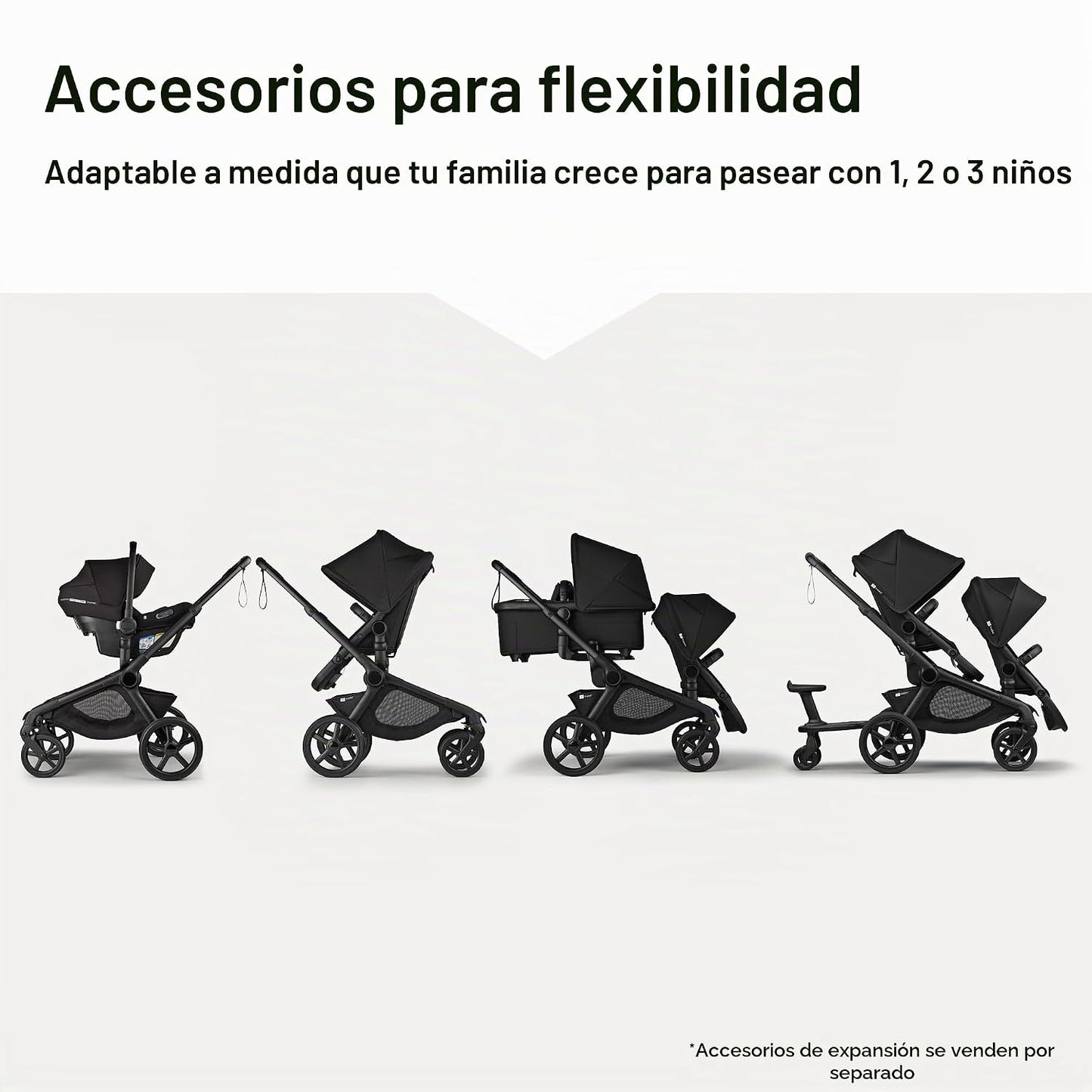 Bugaboo Kangaroo - Asiento de cochecito tándem individual a doble t...